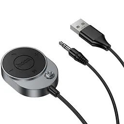 Bluetooth аудіо ресивер Hoco E150 Path (AUX 3.5mm+USB-A) Metal gray - мініатюра 2