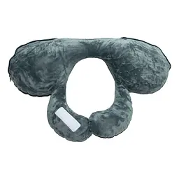 Надувна подушка дорожня сіра під голову та шию Inflatable pillow - мініатюра 4