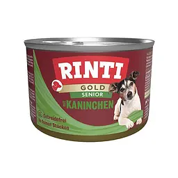 Беззерновий вологий корм Rinti Gold Senior mit Kaninchen Рінті сеньйор для похилих собак, Кролик 185 г (91030)
