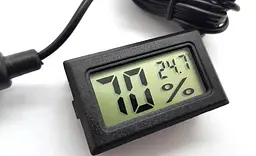 Термогігрометр цифровий з виносним датчиком 1,5 м Termo Ho вологомір термометр чорний (Ч050791) - мініатюра 4