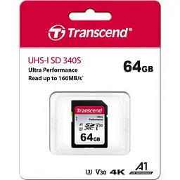 Карта пам'яті Transcend 64GB SD C10 UHS-I U3 R160/W50MB/s 4K (TS64GSDC340S) - мініатюра 2