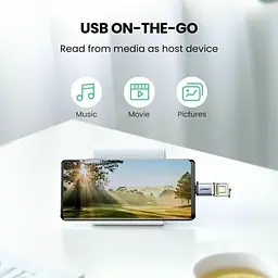 Перехідник Ugreen OTG USB 3.0 AF to Type-C US270 Alum. (Gray) (50283) - мініатюра 3