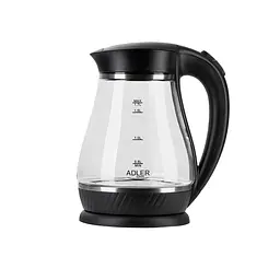 Електрочайник скляний Adler AD 1274 black 1,7 літр - мініатюра 2