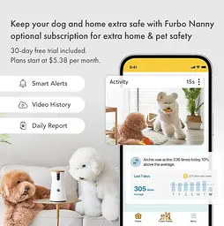Камера для собак Furbo 360, Full HD, нічне бачення, двосторонній звук, автоматична подача ласощів - мініатюра 2