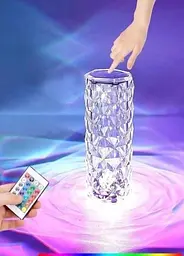 Лампа нічник настільна акумуляторна Remax Троянда Crystal Rose з RGB з пультом та RGB підсвіткою 16 режимів освітлення прозора - мініатюра 8