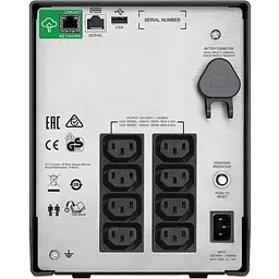 Джерело безперебійного живлення APC Smart-UPS C 1000VA/600W, LCD, USB, SmartConnect, 8xC13 - мініатюра 4