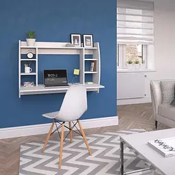 Стіл комп'ютерний навісний Forte Astrid 1100x750x485 Білий (id27-0000-43-white) - мініатюра 2