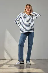 Прямі джинси для вагітних Adela XXL Юла мама Синій - мініатюра 2