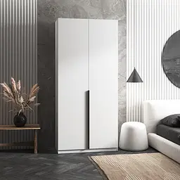 Шафа для одягу Vays M-25 Білий, з штангою, ЛДСП, 100×50×220 см – для спальні, вітальні, передпокою