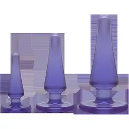 Набір анальних пробок Doc Johnson Crystal Jellies Anal - Purple