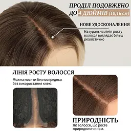 Перука жіноча довга хвиляста з термоволокна 700 мм Блондин з центральним проділом без чубчика - мініатюра 10
