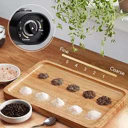 Virklyee USB Charging Pepper Mills Електричні млини для солі та перцю Набір з 2 регульованих шорстків зі світлодіодним - мініатюра 4