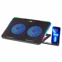 Підставка для ноутбука 2E Gaming CPG-001 V2 до 15.6" 2×USB-A phone holder RGB чорний