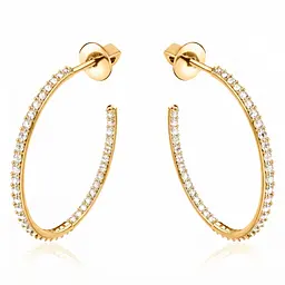 Сережки-пусети з гвинтовою закруткою з жовтого золота Сяюче коло (з4937)