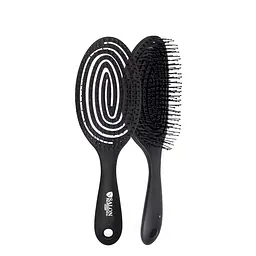 Щітка для волосся масажна продувна скелетна Salon Professional 18200P SL, чорна - мініатюра 5