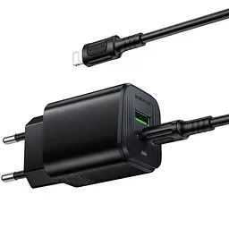 МЗП BAS83A Star PD20W+QC3.0 (1USB-A/1C) + кабель Type-C to Lightning Black Borofone teh0029624 - мініатюра 3