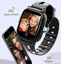 Розумний дитячий годинник Lemfo D16 з 4G SIM-картою, HD відеодзвінками, прослуховуванням та IP67 вологозахистом Синій - мініатюра 12