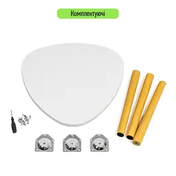 Столик журнальний трикутний SW-00003365 інтер'єрний 40x40x31 см Білий - мініатюра 5
