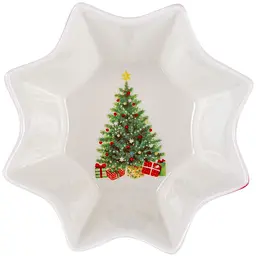 Салатник Lefard Christmas delight 13 см червоний з білим (985-123) - мініатюра 2
