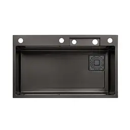 Кухонна мийка Kroner KRP Schwarze - SET7545HM PVD (3.0/0.8 мм) CV033382, Чорний - мініатюра 3