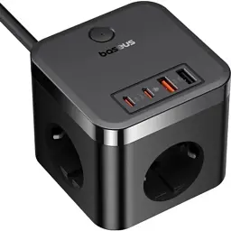 Мережевий фільтр живлення Baseus PowerCombo Cube Power Strip (E00066400117-00) - мініатюра 3