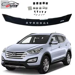 Дефлектор капоту мухобійка для Hyundai Santa Fe 2012-2018 Коротка HYD52