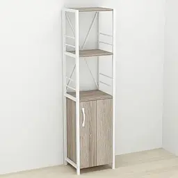 Етажерка 3/34 Ferrum-decor Серії Конект із тумбою 144x34x28 Білий ДСП Сонома Трюфель (FRD-104432)