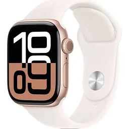 Смарт-годинник Apple Watch Series 10 GPS 42mm Rose Gold Alu. Case w. Light Blush Sport Band - S/M (MWWH3)