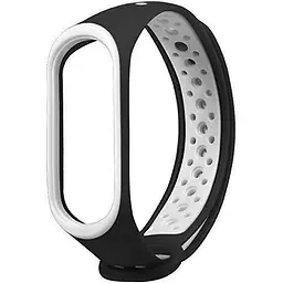 Ремінець для фітнес-браслета MiJobs для Xiaomi Mi Band 3 і 4 Nike Design чорний з білим