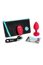 Анальна пробка B-Vibe Vibrating Heart M/L 10.5 см (червоний) - мініатюра 5