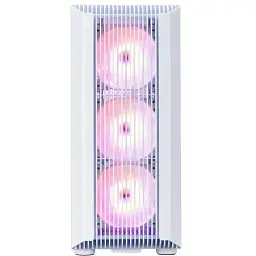 Корпус 1stPlayer H6-WH-4F7-W, White, без БП, Midi Tower, ATX / Micro ATX / Mini ITX, 1xUSB 3.0 / 2xUSB 2.0, макс. CPU - 165 мм / VGA - 320 мм, 4x120 мм ARGB, бічна панель із загартованого скла - мініатюра 6