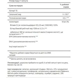 Риб'ячий жир Puritans Pride Omega 3 Fish Oil 1200 mg plus Vitamin D3 1000 IU 90 softgels - мініатюра 2