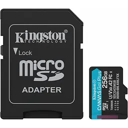 Карта пам'яті Kingston microSDXC Canvas Go! Plus 256GB Class 10 UHS-I U3 V30 A2 + SD адаптер (SDCG4/256GB) [139171] - мініатюра 2
