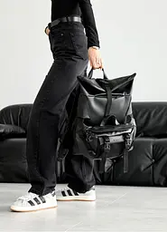 Жіночий рюкзак ролл Sambag RollTop Double чорний 41 х 27 х 18 см (24330001) - мініатюра 3