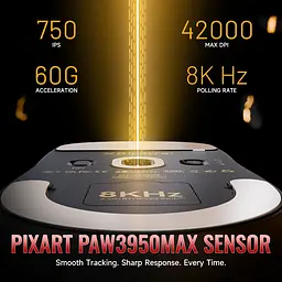 Мишка Attack Shark X8 ULTRA, Wireless/Bluetooth, 42000dpi. (PAW3950MAX), 6кн., Black - мініатюра 6