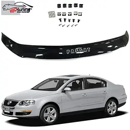 Дефлектор капоту мухобійка Volkswagen Passat B6 2005-2010 Євро Кріплення (Vip Tuning)
