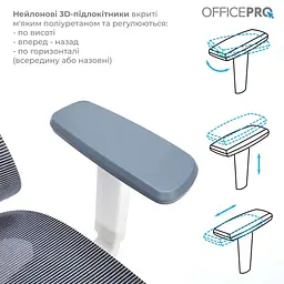 Офісне крісло OfficePro Elegant OC660-W-DG-DG (OC660-W-DG-DG) - мініатюра 11