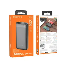 Повербанк Borofone BJ19A, 20000 mAh, чорний, зовнішній акумулятор - мініатюра 5