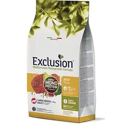 Сухий корм для дорослих собак великих порід Exclusion Noble Grain Adult Beef Large Breed, з яловичиною, 12 кг