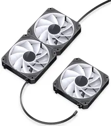Вентилятор 120 мм, Jonsbo ZG-120BR, Black, 3 шт, 120x120x25 мм, RGB підсвічування, 500-1500 об/хв, 23.8-36.8 дБ, 4-pin (PWM) / 3-pin (RGB) - мініатюра 5