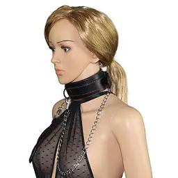 Нашийник з повідком - Bondage Fetish Collar And Leash Set - мініатюра 2