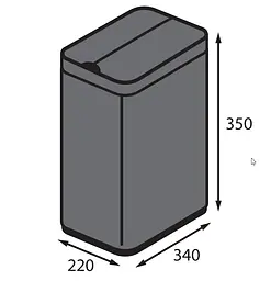 Відро для сміття Koer TC-020112-07 12 л сенсорне прямокутне graphite KR5583, Графит - мініатюра 3