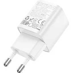 Мережевий зарядний пристрій Hoco C147A Charm PD20W+QC3.0 White (6942007630276) [173054] - мініатюра 6