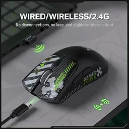 Комп'ютерна мишка Onikuma 12800 DPI 3 режими підключення (Bluetooth / 2.4GHz / кабель Type-C) для ПК - мініатюра 4