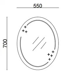 Дзеркало настінне Zerix Fusion MOZ03-550x700 овальне з декором ZX5632 - мініатюра 2