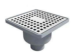 Трап TILLO 15х15см зливний з рамкою вихід нижній Ø50 LUX MODEL
