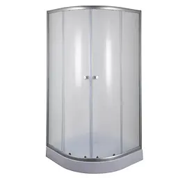Душова кабіна з низьким піддоном Mixxus Plain SCT02-90x90x195-FB Satin матове скло 4 мм MI6896, Універсальна, хром матовий