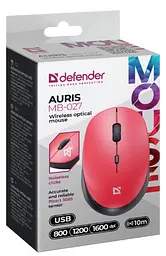 Мишка Defender Auris MB-027 Silent Wireless Red (52026) - мініатюра 4