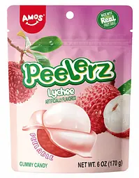 Желейні цукерки Amos Peelerz Peelable Gummy Lychee 170г