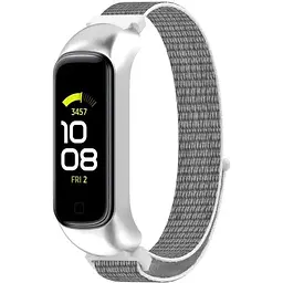 Ремінець-бампер DK для Samsung Galaxy Fit2 (R220) Nylon Sport Loop (silver / seashell) - мініатюра 2